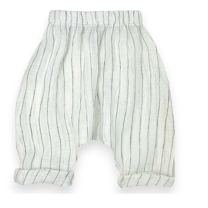 Cream Cotton Gauze Harem Baby Pants