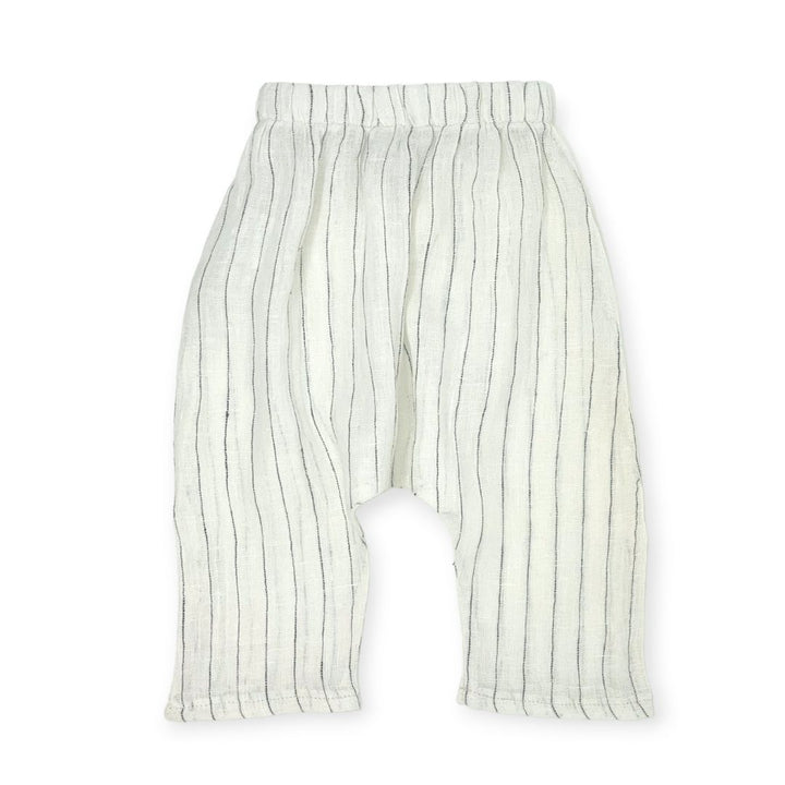 Cream Cotton Gauze Harem Baby Pants