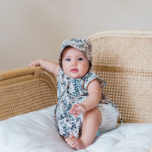 Floral Print Baby Bonnet