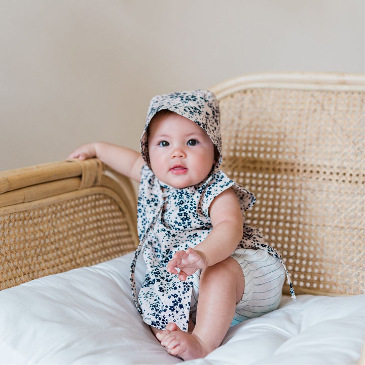 Floral Print Baby Bonnet