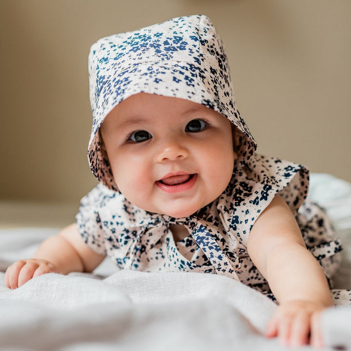 Floral Print Baby Bonnet