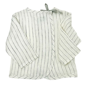 Cream Striped Gauze Top