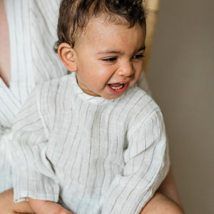 Ouvrir l&#39;image dans le diaporama, Cream Striped Gauze Top
