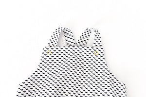 Baby Romper Navy Whale Print