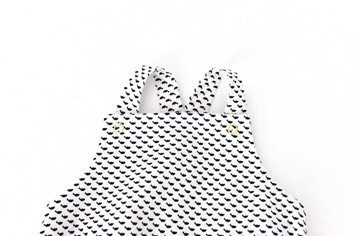 Baby Romper Navy Whale Print