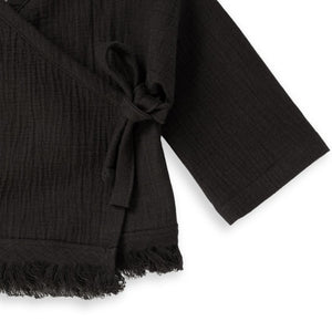 Cotton Wrap Jacket Black