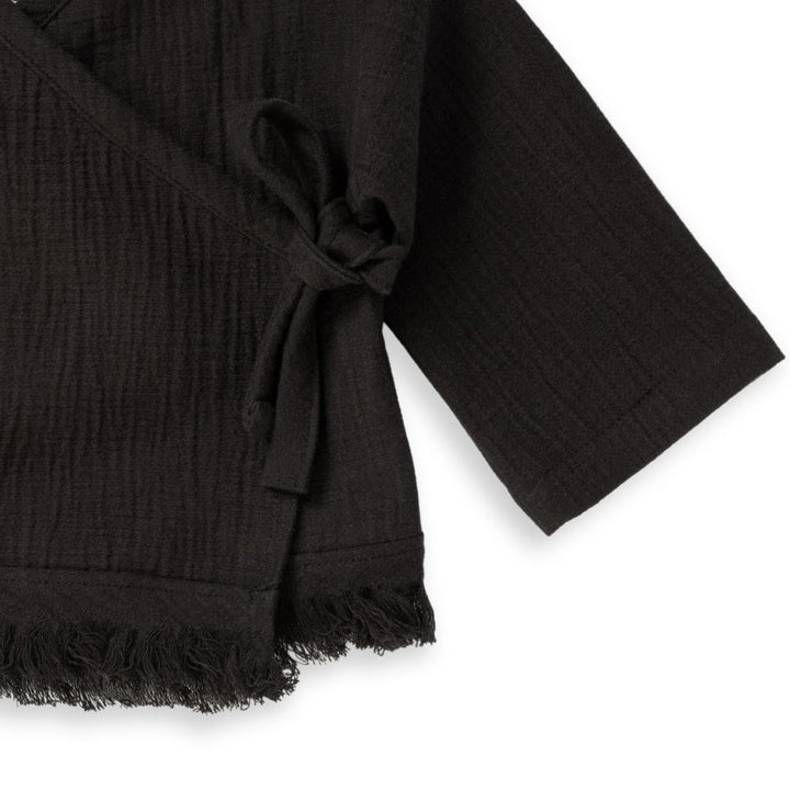 Cotton Wrap Jacket Black