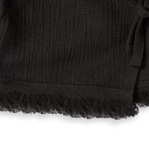 Cotton Wrap Jacket Black