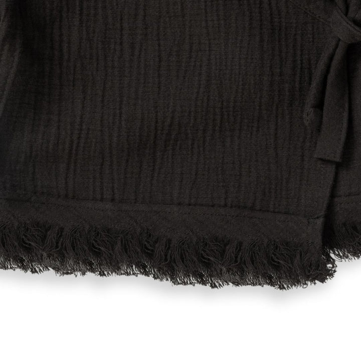 Cotton Wrap Jacket Black