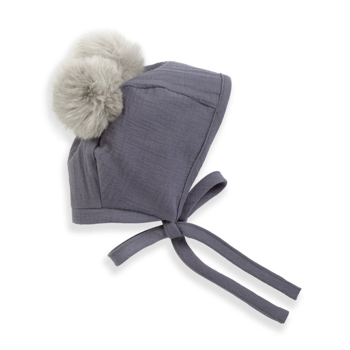 Periwinkle Pompom Bonnet & Knicker Set