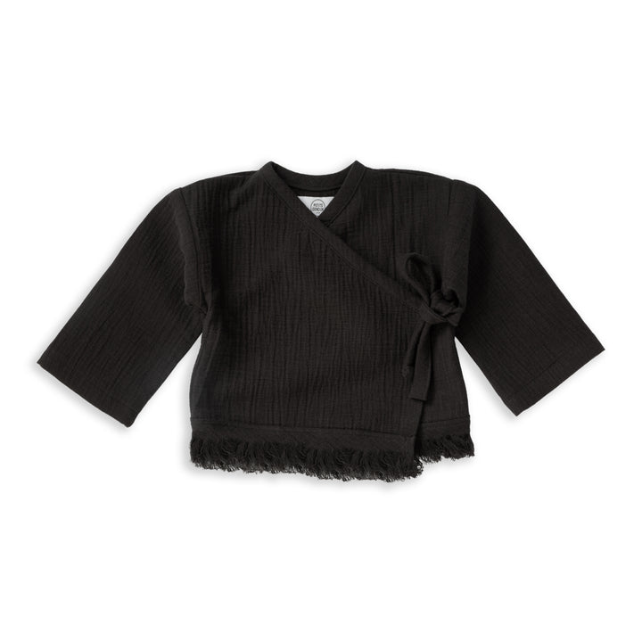 Cotton Wrap Jacket Black