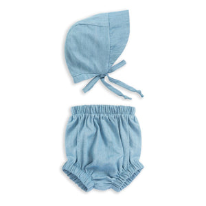 Open image in slideshow, Tencel Washed Denim Knicker &amp; Bonnet Set
