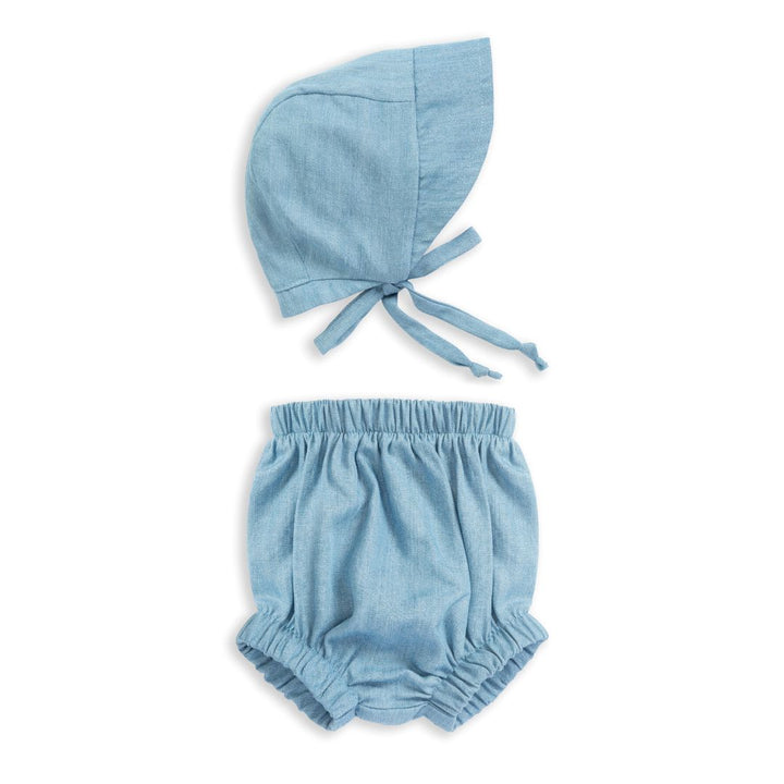 Tencel Washed Denim Knicker & Bonnet Set